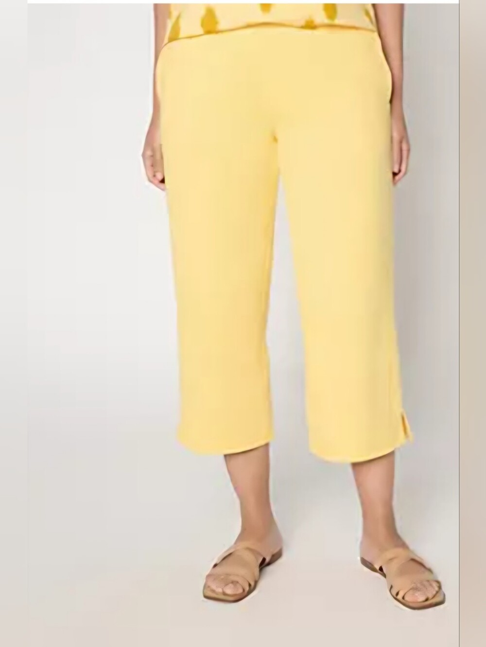 AnyBody Terry Cropped Knit Pants Medium New